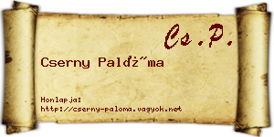 Cserny Palóma névjegykártya